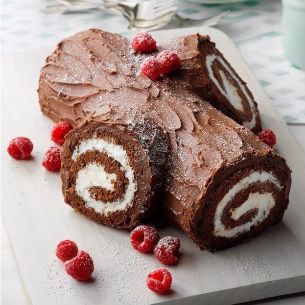 Whipped Cream Chocolate Roll