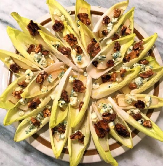 Endive Boats with Pears, Blue Cheese, and Walnuts